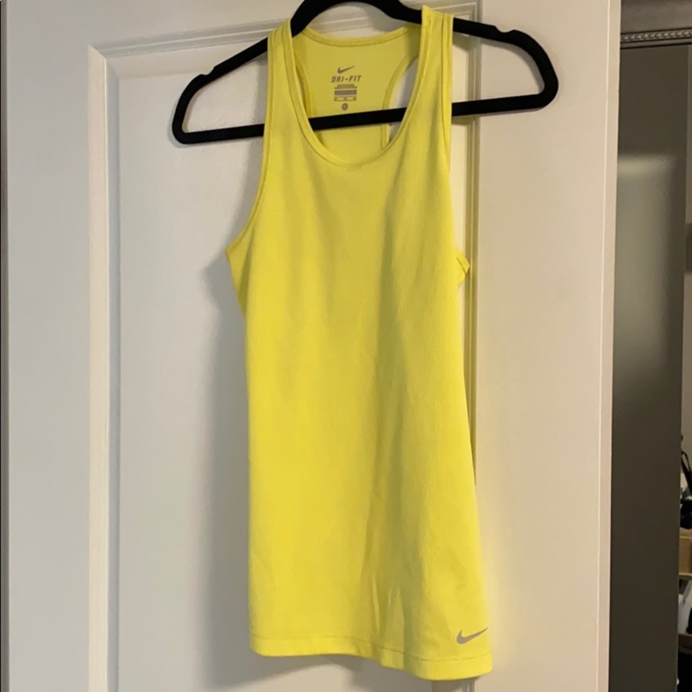 Bright yellow Nike tank top